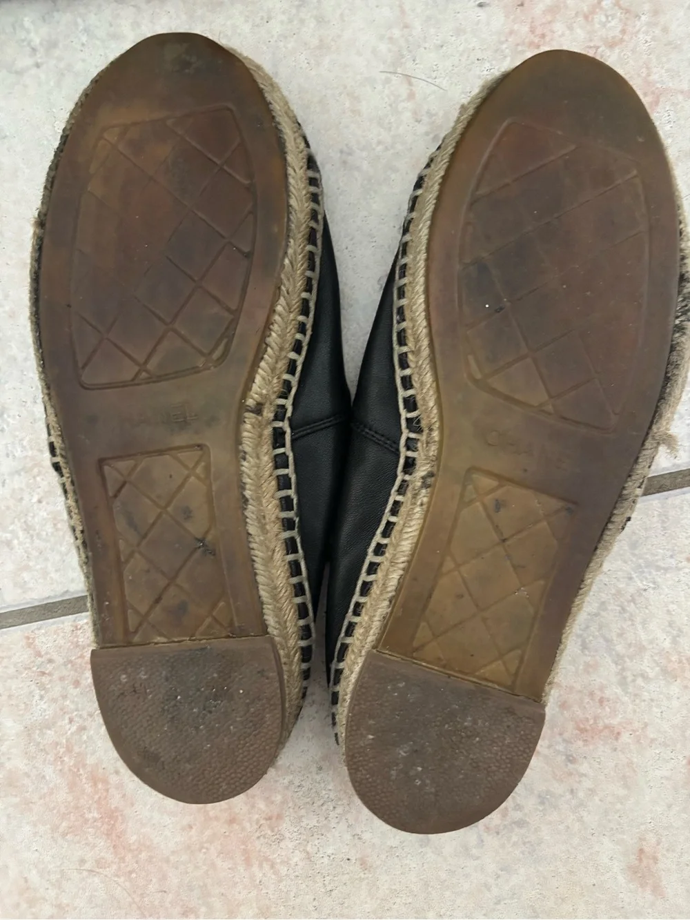 Chanel Lambskin CC Espadrilles logo flats shoes monogram platforms